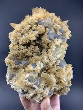 5.5lb Rare Natural Cubic Fluorite With Dogtooth Calcite Crystal Mineral Specimen picture