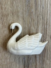 VTG Lenox Porcelain Swan Cake Topper / Card Holder Figurine With Gold Details picture