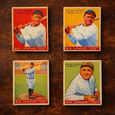 Babe Ruth Goudey Gum Co. Advertising Reprint Card Set (4) - Yankees Memorabilia picture