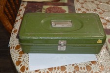 Vintage Union Utility Steel Green Tackle Box/Tool industrial USA picture