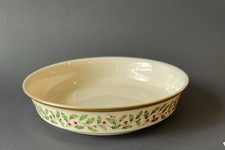 Vtg.1970s Lenox USA Holiday Collection Round Serving Bowl 24K Gold Trim picture