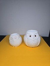 PARTYLITE NATURE'S LOVE MAMA & BABY OWLS CANDLE HOLDERS #P91627 & P91628 . picture
