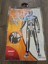 NWT Spirit Halloween Skeleboner Adult Costume One Size Fits Most Jumpsuit Pump picture