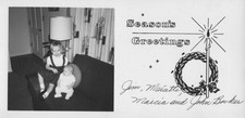 1960s Girl Baby Siblings Christmas Greeting Card Season Greetings Childhood picture