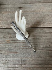 Antique Sterling Silver Mechanical Pencil For Chatelaine Diamond Pattern picture