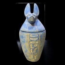 Rare Ancient Egyptian Canopic of God Anubis Pharaonic Antique Mythology BC picture