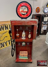 Rustoration 1960’s INDIAN MOTORCYCLES Gilbarco Gas Pump w/ Shelves picture