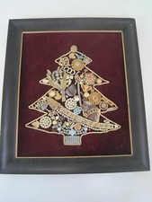 Brooch Pin Rhinestone Christmas Tree Collage W/ Frame Men's Pins Masonic Union picture