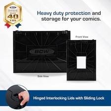 BCW Graded Comic Book Bins with Partitions, Holds 30 Slabs, Black, 1 Pack picture