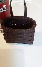 Vintage Primitive Miniature Berry Basket.Grungy Finish. picture