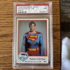 1978 Topps SUPERMAN #20 PROTECTOR OF THE PEACE PSA 9 MINT RARE Only 1 Higher picture