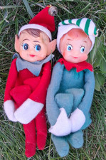 Christmas Elf Pixie Lot Vintage Mid Century  Knee Hugger Japan x2 picture