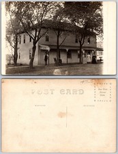 RPPC People Outside City Hotel Photo Postcard picture