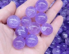 20pcs 20mm Natural Amethyst Quartz Gemstone Round Crystal Sphere Ball Healing picture