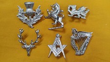 Glengarry Cap Hat Badges Chrome Finish/Balmoral Cap Badges Metal/Highlander Caps picture