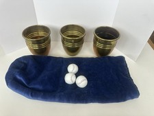Vintage Solid Brass Cups and Balls Magic Trick Set with Stealth Cup & Velvet Bag picture