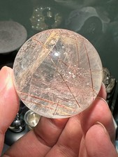 49mm Natural hair crystal quartz Sphere Crystal Energy Ball Reiki Healing picture