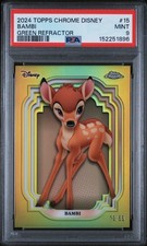 2024 Topps Chrome Disney #15 Bambi Green Refractor PSA 9 picture