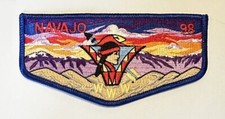 OA BSA PATCH NAVAJO LODGE 98 - BLUE BORDER MOUNTAIN RANGE MERGED LODGE RARE picture