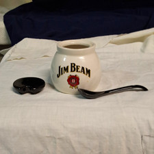 Jim Beam Ceramic Bowl w/ Lid, Black Spoon & Insert/Rest 2012 picture