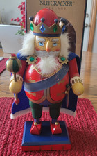 Vintage Nutcracker Village Old World  Jolly King Wooden Nutcracker picture