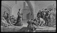 Glass Magic Lantern Slide CRAMMER AT TRAITORS GATE C1890 OLD HISTORIC DRAWING picture