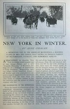 1901 New York City in Winter Central Park illustrated picture