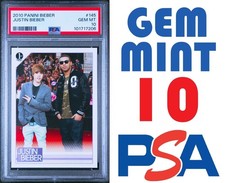 2010 Panini Justin Bieber and Drake Rookie Card 145 1st Print RC GEM MINT PSA 10 picture