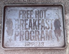Vtg Black Panther Party FREE BREAKFAST PROGRAM 18” Cafeteria Baking Pan Detroit picture