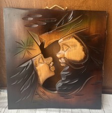 Folk Crafts Crafts Wooden Wall Hanging Japan Hokkaido Ainu 26cm×7.5cm picture