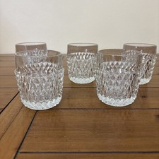 Set Of 5 Vintage Indiana Diamond Point Round Highball Glasses picture