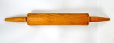 Vintage Large Wooden Rolling Pin Turn Handles 19” Long Farmhouse Primitive picture