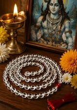 Sphatik Mala | Natural Clear Quartz Crystal Japa Mala | Hindu Prayer Beads | picture