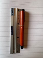 Vintage 1920s Parker Duofold Senior Big Red Orange Button Filler 14K Nib - Origi picture