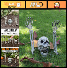 Realistic Skeleton Yard Stakes - 3 Pack Halloween Outdoor Decorations, Spooky De picture