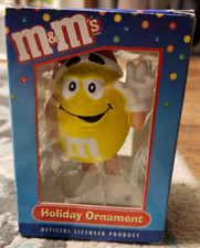 M&M's Holiday Ornament Official Licensed Product YELLOW - M&M Santa Hat picture