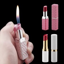 Outdoor Mini Cute Lipstick Inflatable Lighter Windproof Portable Lighter. picture
