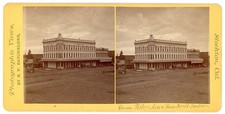 CALIFORNIA STEREOVIEW - Stockton - Weber Ave. & Hunter St. - BP Batchelder 1870s picture