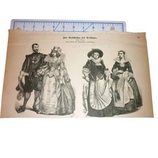 Antique Zur Geschichte der Costüme Plate 296 17th Century Fashion Print German picture