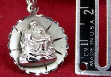 Berthas 1965 Blessed by Pope Paul VI Pieta Vatican Pavilion Sterling Relic Medal picture