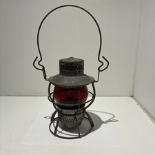 Vtg Dressel Arlington NJ Railroad Lantern NYCS RED Glass Globe Train Lantern picture