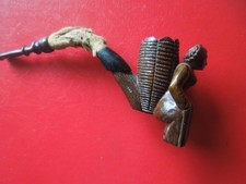 J8003 ANTIQUE GERMAN NICE WOMAN WOOD CARVED TABACCO PIPE SEE DESCRIP picture