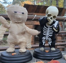 Gemmy Grave Raver Mummy Skeleton Thriller Hey Baby Halloween Animated Dances picture