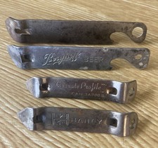 4 Vintage Church Key Openers Lot Berghoff Beer Canco Keglined Ekco Handy Metal picture