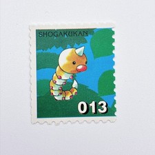 Pokemon Stamp Style Weedle Shogakukan Mini Card Vintage No.013 Retro Japan picture