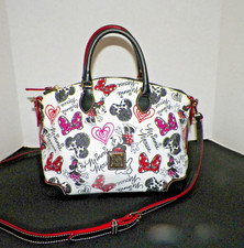 DISNEY DOONEY & BOURKE MINNIE MOUSE PARTS BOWS & HEARTS SATCHEL PURSE NWOT picture