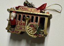 Vintage Christmas Ornament Powell & Hyde Cable Car 39 Santa San Francisco READ picture