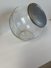 Antique General Store Counter Top Glass Tin Top Candy Biscuit Jar Display picture