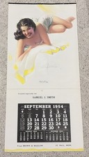 Rolf Armstrong Pin Up Calendar 1954 Sketch Of Peggy 16 X 33 Lovely Girl picture