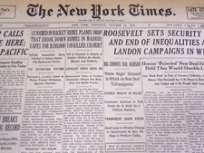 1936 OCT 31 NEW YORK TIMES - REBEL PLANES DROP BOMBS IN MADRID - NT 2101 picture